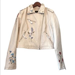 Romeo & Juliet Couture Vegan Leather Embroidered Jacket